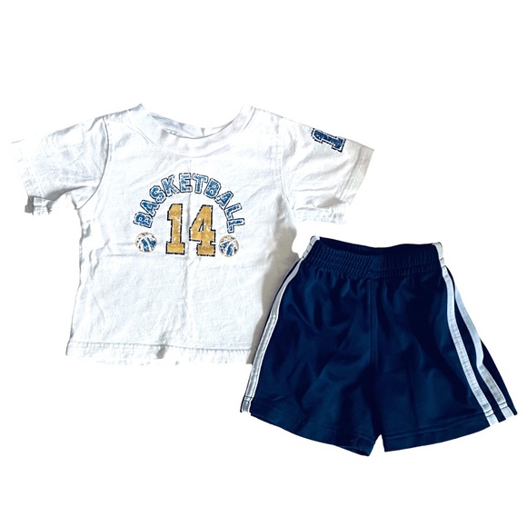 Athletic Works Basketball Outfit Set Matching Shorts and Graphic Tee Bundle 18M - Picture 3 of 8